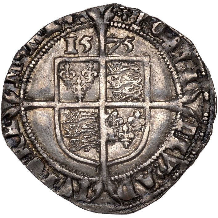 Reverse side of 1575 Elizabeth I Sixpence