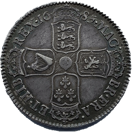 1688 Half Crown GVF Reverse