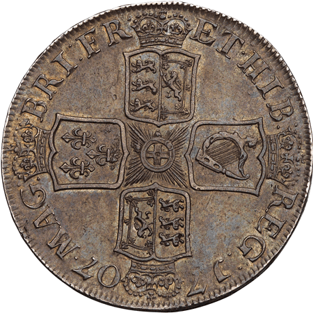 1707 Shilling na Reverse