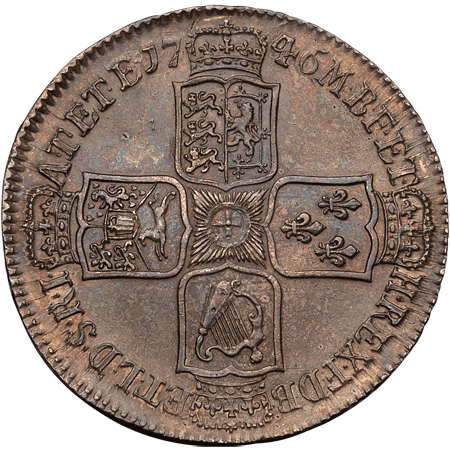 1746 Shilling na Reverse