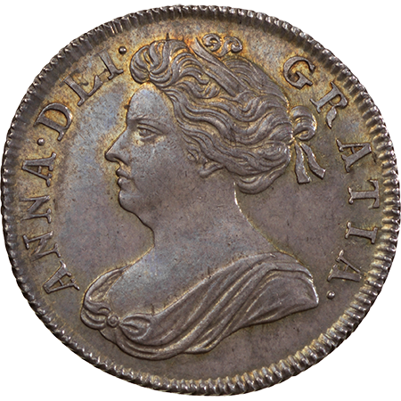 1702 Shilling virt mint Obverse