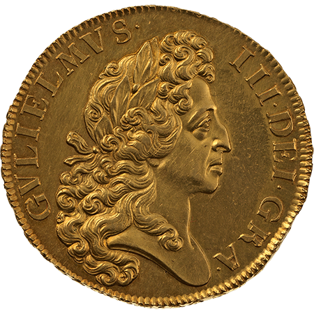 1701 Five Guineas Virt mint Obverse