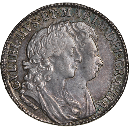 1693 Shilling virt mint Obverse