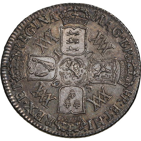 1693 Shilling virt mint Reverse