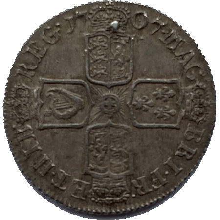 1707 Shilling AEF/GVF Reverse