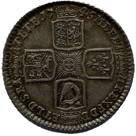 1745 Shilling EF Reverse